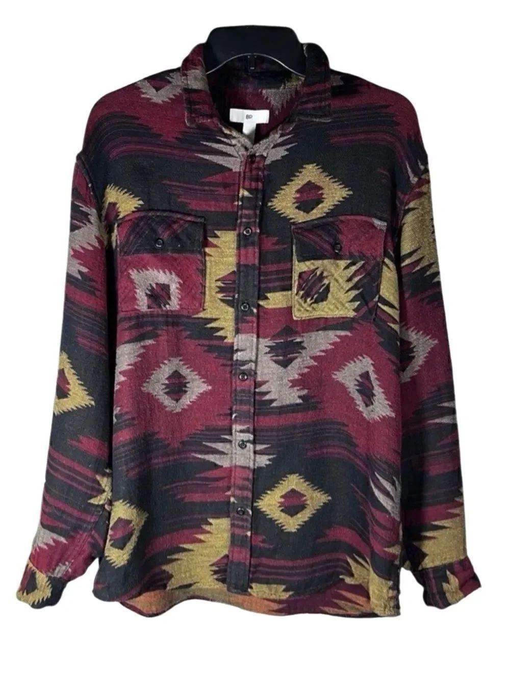 BP shacket button down long sleeve shirt western Navajo print size medium